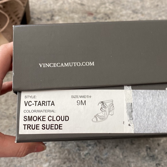 Vince Camuto “Tarita” Sandals, Suede, Size 9M in “Smoke Cloud” - Picture 7 of 8